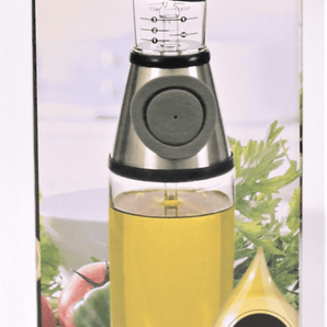 verlacoda Olive Oil Dispenser Bottle 17oz Measuring Oil Sprayer Refillable Oil Vinegar Pourer with Measuring Scale Pump Clear Glass Oil Bottle for Kitchen Cooking