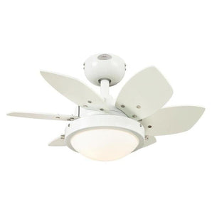 Westinghouse Lighting  Quince 24-Inch 6-Blade Indoor Ceiling Fan with Dimmable LED Light Fixture and Opal Frosted Glass White N/A