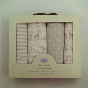 Flannel Baby Blankets Two by Two 4pk - Cloud Island Gray (Grey)