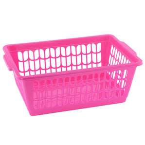 YBM Home Plastic Storage Basket Bin and Drawer Organizer, 11.5” x 8” Pink