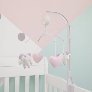 Unicorn Snuggles Musical Mobile with Unicorns and Hearts by Carters