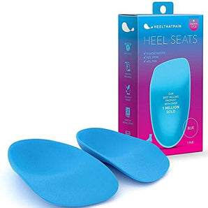 Heel That Pain Plantar Fasciitis Insoles | Heel Seats Foot Orthotic Inserts, Heel Cups for Heel Pain and Heel Spurs | Patented, Clinically Proven, 100% Guaranteed | Blue, Large (W 10.5-13, M 8.5-12)