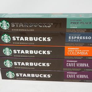 Starbucks by Nespresso, Intense Variety Pack (50-count single serve capsules, 10 of each flavor, compatible with Nespresso Original Line System)