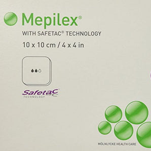 Mepilex 4"x4" Absorbent Soft Silicone Foam Dressings, Box of 5