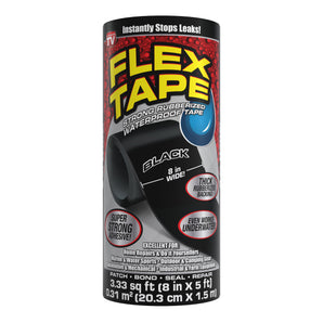 Flex Tape Strong Rubberized Waterproof Tape, 8 inches x 5 Feet, Black