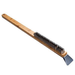 Ooni 8038640 Bamboo & Stainless Steel Grill Brush with Scraper