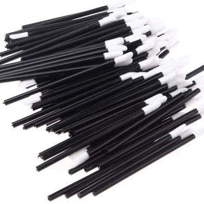 100 PCS Disposable Lipbrush Lip Gloss Brush Wands Lipstick Gloss Applicators Makeup Tool-Black