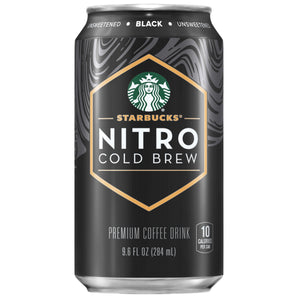 Starbucks Black Unsweetened, Nitro Cold Brew, 9.6 fl oz, Canned Coffee Drink