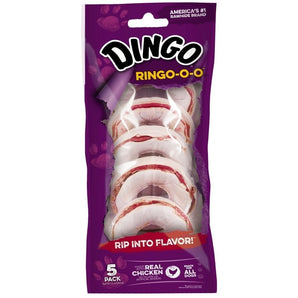 Dingo Ring-o-o Chews for Dogs Made with Real Chicken, 5-Count