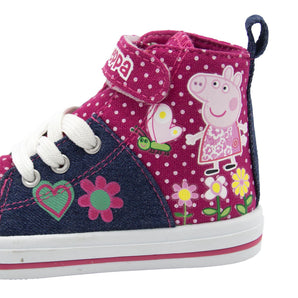 Peppa Pig Glitter Toe Hi Top Toddler Kids Sneaker Size 7