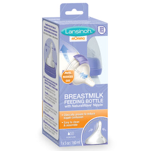 Lansinoh Breastfeeding Bottles with NaturalWave Nipple, 5 oz