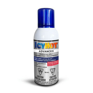Icy Hot Advanced Medicated Spray -118mL - Maximum Strength Pain Relief for Knee, Back, Neck, Sciatica, Joints, and Muscles - Menthol Formulation - Fast-Acting and No-Mess - Quick-Drying Spray Bottle,
