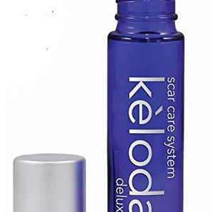 KELODA Deluxe Scar & Keloid Removal Oil & Massager, 0.33 oz | For Treatment of Surgical Scars and Piercing Keloids, Acne, Burns | With Coconut, Shea, Turmeric, Lavender, Helichrysum Oils and Vitamin E