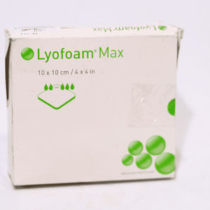 Lyofoam Max Polyurethane Foam Dressing, 4 X 4 Inch Square, Molnlycke 603201 - Box of 10