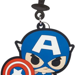 Marvel Captain America Soft Touch Bag Clip - Marvel Captain America Backpack Keychains for Boys and Girls, Cute Marvel Keychain Accessories for Purse, Marvel Key Ring Charms for Marvel Fans - 4.5 Inch