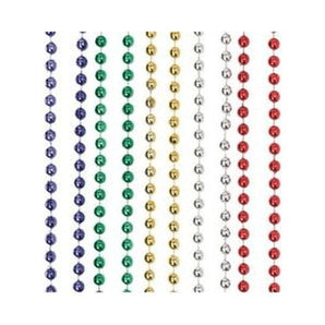 Metallic Mardi Gras Beads, Gold, 32in, 4ct