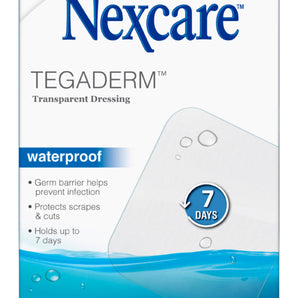 Nexcare Tegaderm Waterproof Dressing, Hospital Grade Bandages, 2 3/8" x 2 3/4", 8 Count