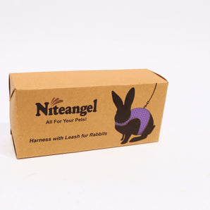 Niteangel Adjustable Soft Harness with Elastic Leash for Rabbits (L, Purple)