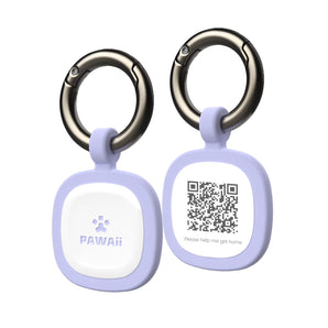 Pawaii QR Code Pet ID Tag, Silent Silicone Dog ID Tag, Modifiable Pet Online Profile, Free Online Pet Page Emergency Contact, Scan QR Receive Instant Pet Location Alert Email, 1Pack (Purple)