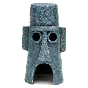 Penn-Plax SpongeBob SquarePants Aquarium Resin Ornament – Squidward’s Easter Island Home – Medium, Gray