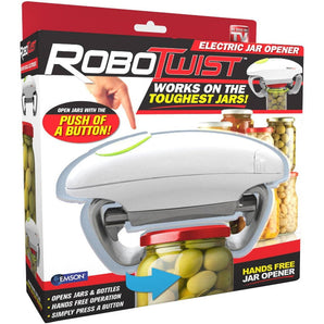 Robo Twist Electric Jar Opener One Touch Electric Auto Jar Opener Works for Jars of All Sizes As Seen on TV