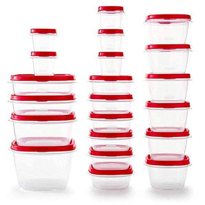 Rubbermaid 2063704 Vented Lids Food Storage Containers, Set of 21 (42 Pieces Total), Racer Red