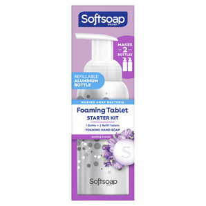 S Softsoap Foaming Hand Soap Tablets Sparkling Lavender Scent, Starter Kit with Pump and 2 Tabs