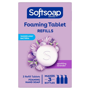 Softsoap Foaming Hand Soap Refill, Sparkling Lavender-Floral Scent, All Skin Type, 3 Tablets, 8oz Each