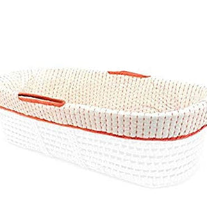 Tadpoles Line Stitched Moses Basket Only, Orange/Cream Reversible