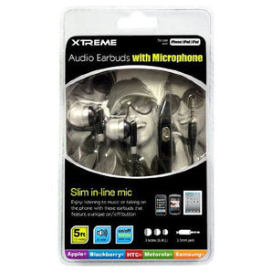 Xtreme Audio Earbuds with Microphone - Black