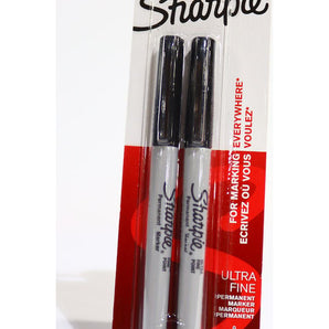 Sharpie Permanent Markers, Ultra-Fine Tip - Black, Pack of 2