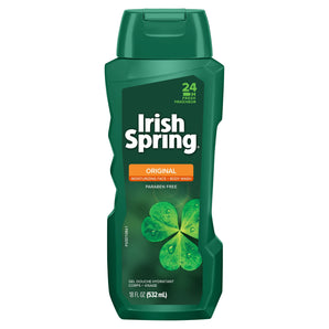 Irish Spring Men's Gel Face & Body Wash, Original, for All Skin Types, 18 fl oz