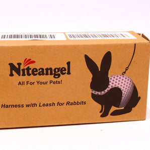 Niteangel Adjustable Soft Harness with Elastic Leash for Rabbits (M, Pink)