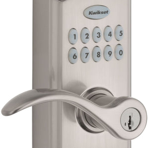 Kwikset SmartCode 955 Satin Nickel Metal Electronic Touch Pad Entry Lever