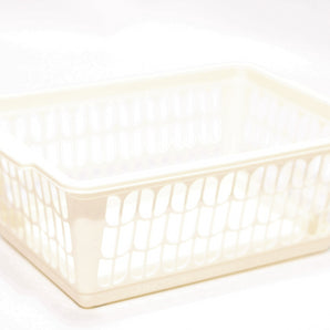 YBM Home Plastic Storage Basket Bin 1 Shelves 11.5 x7.75 Beige