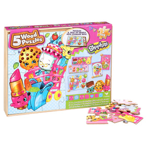 Shopkins 5 Pack Wood Puzzles