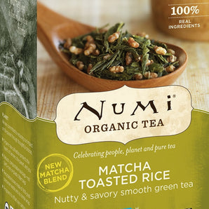 Numi Organic Matcha Toasted Rice Green Tea Bags, 18 Count