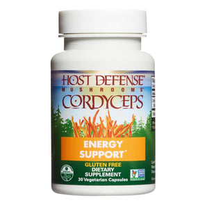 Host Defense, Cordyceps Capsules, Energy and Stamina Support, Mushroom Supplement, Unflavored, 30