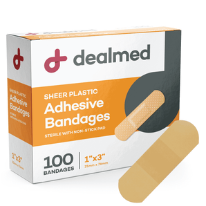 Dealmed Adhesive Bandages, Sheer, 1" x 3", 100/Bx