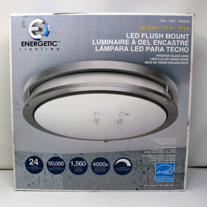 Energetic Lighting 14 Inch LED Flush Mount Ceiling Light Brushed Nickel Finish