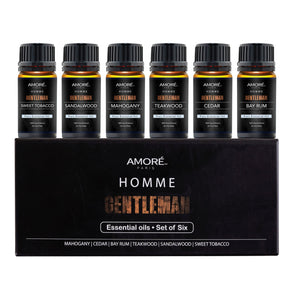 Gentlemen's Set Of 6 X10ml Premium Grade Fragrance Essential Oil Gift Set