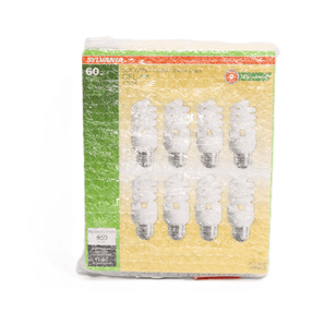 Sylvania CFL T2 Twist Light Bulb, 60W Equivalent, Efficient 13W, 850 Lumens, Medium Base, 2700K, Soft White - 8 Pack (26363)