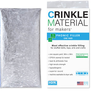Premium Crinkle Material for Makers-Sensory Craft Supply for Baby, Pet Toys, Stuffed Animals, Sewing -1 Sq Yard Commercial Grade Plastic Film for Tactile Stimulation and Auditory Sensory Play
