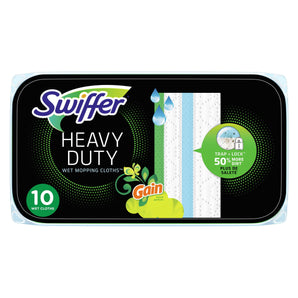 Swiffer Sweeper Heavy Duty Wet Pad Refills, Gain Original, 10 Ct