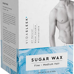 Hair Removal Sugar Waxing Kit Men + Women, All Natural (10 oz)