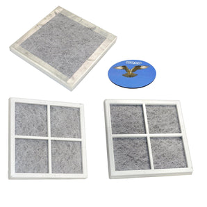 HQRP Pack of 3 Fresh Air Filters for LG Refrigerators LT120F / ADQ73214404 / ADQ73334008 / ADQ73334003 Replacement + HQRP Coaster