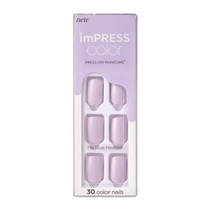 KISS imPRESS Color Press-on Manicure, Picture Purplect, Short