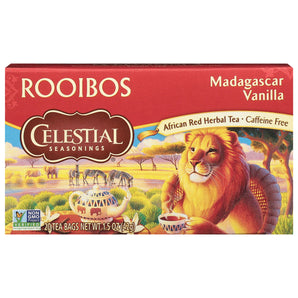 Celestial Seasonings Madagascar Vanilla Caffeine-Free Rooibos Herbal Tea Bags, 20 Count