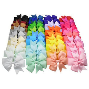 40 Pieces Hair Bows Clips Grosgrain Ribbon Boutique Hair Bow Alligator Clips For Girls Teens Toddlers Kids (20 Colors in Pairs) (4.5 Inch)