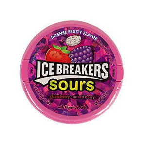 Ice Breakers Sours Strawberry-Mixed Berry 1.5 oz Containers (Pack of 8)